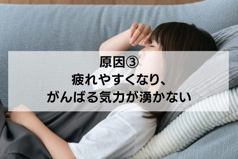 原因③疲れやすくなり、がんばる気力が湧かない